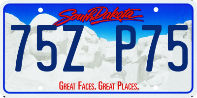 SD license plate 75ZP75