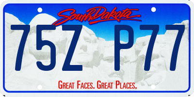 SD license plate 75ZP77