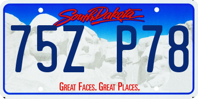 SD license plate 75ZP78