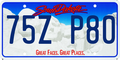 SD license plate 75ZP80