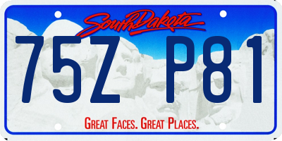 SD license plate 75ZP81