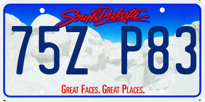 SD license plate 75ZP83