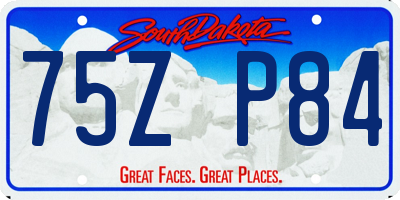 SD license plate 75ZP84