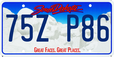 SD license plate 75ZP86