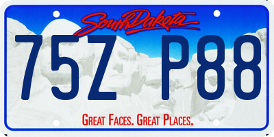 SD license plate 75ZP88