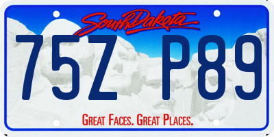 SD license plate 75ZP89