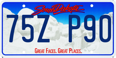 SD license plate 75ZP90