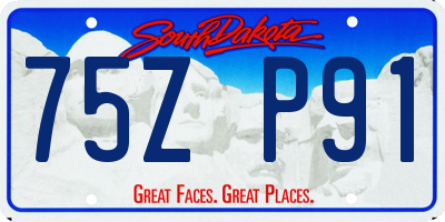 SD license plate 75ZP91