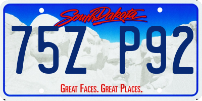 SD license plate 75ZP92