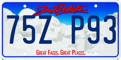 SD license plate 75ZP93