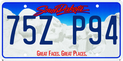 SD license plate 75ZP94