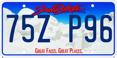 SD license plate 75ZP96
