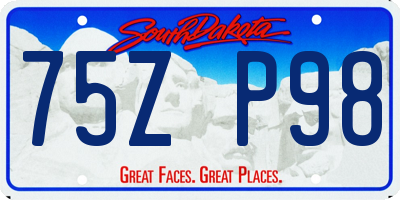 SD license plate 75ZP98