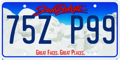 SD license plate 75ZP99