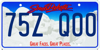 SD license plate 75ZQ00