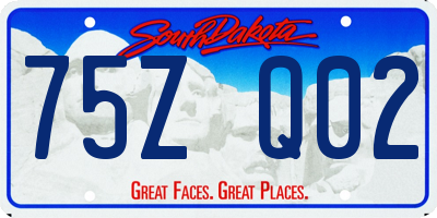 SD license plate 75ZQ02