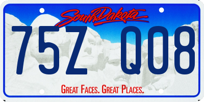 SD license plate 75ZQ08