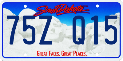 SD license plate 75ZQ15