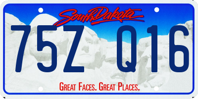 SD license plate 75ZQ16