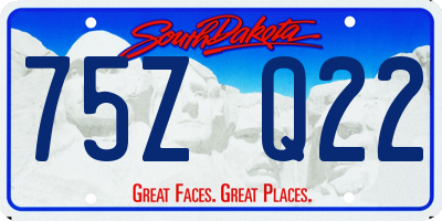 SD license plate 75ZQ22