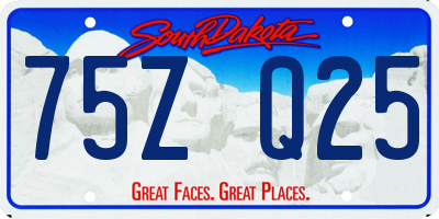 SD license plate 75ZQ25