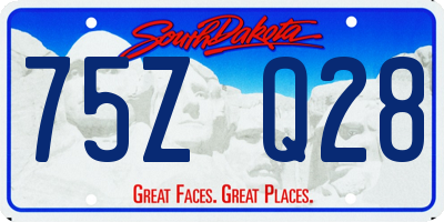SD license plate 75ZQ28