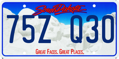 SD license plate 75ZQ30