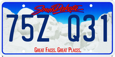 SD license plate 75ZQ31