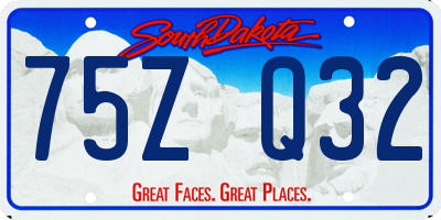 SD license plate 75ZQ32