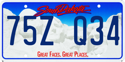 SD license plate 75ZQ34