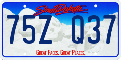 SD license plate 75ZQ37