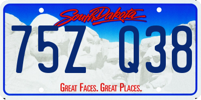 SD license plate 75ZQ38