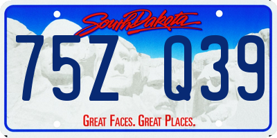 SD license plate 75ZQ39