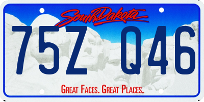 SD license plate 75ZQ46