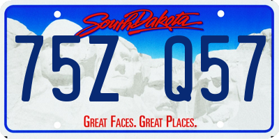SD license plate 75ZQ57