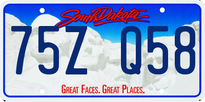 SD license plate 75ZQ58