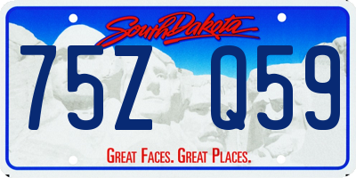 SD license plate 75ZQ59