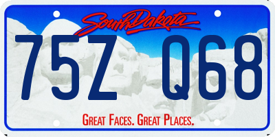SD license plate 75ZQ68