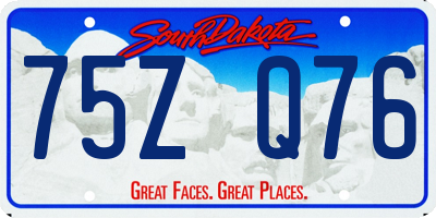 SD license plate 75ZQ76