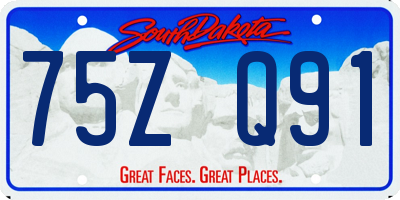 SD license plate 75ZQ91