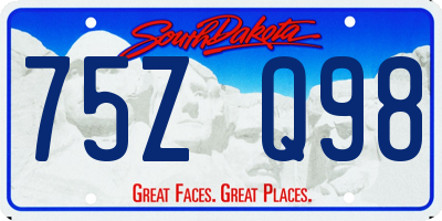 SD license plate 75ZQ98