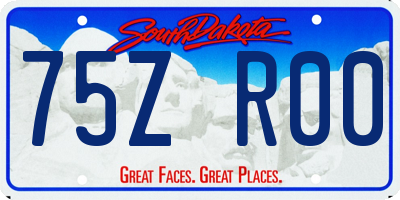 SD license plate 75ZR00