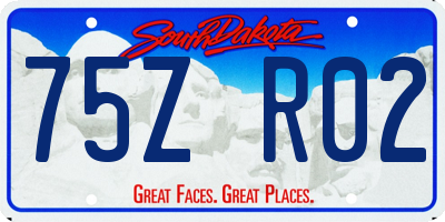 SD license plate 75ZR02
