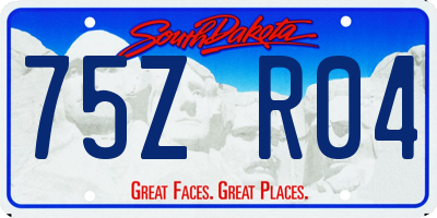 SD license plate 75ZR04