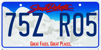 SD license plate 75ZR05