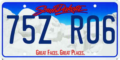 SD license plate 75ZR06