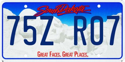 SD license plate 75ZR07