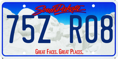 SD license plate 75ZR08
