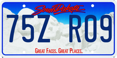 SD license plate 75ZR09
