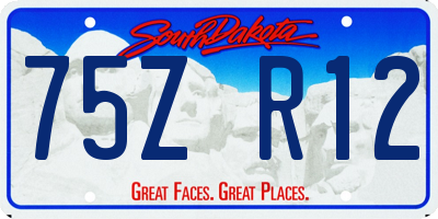 SD license plate 75ZR12